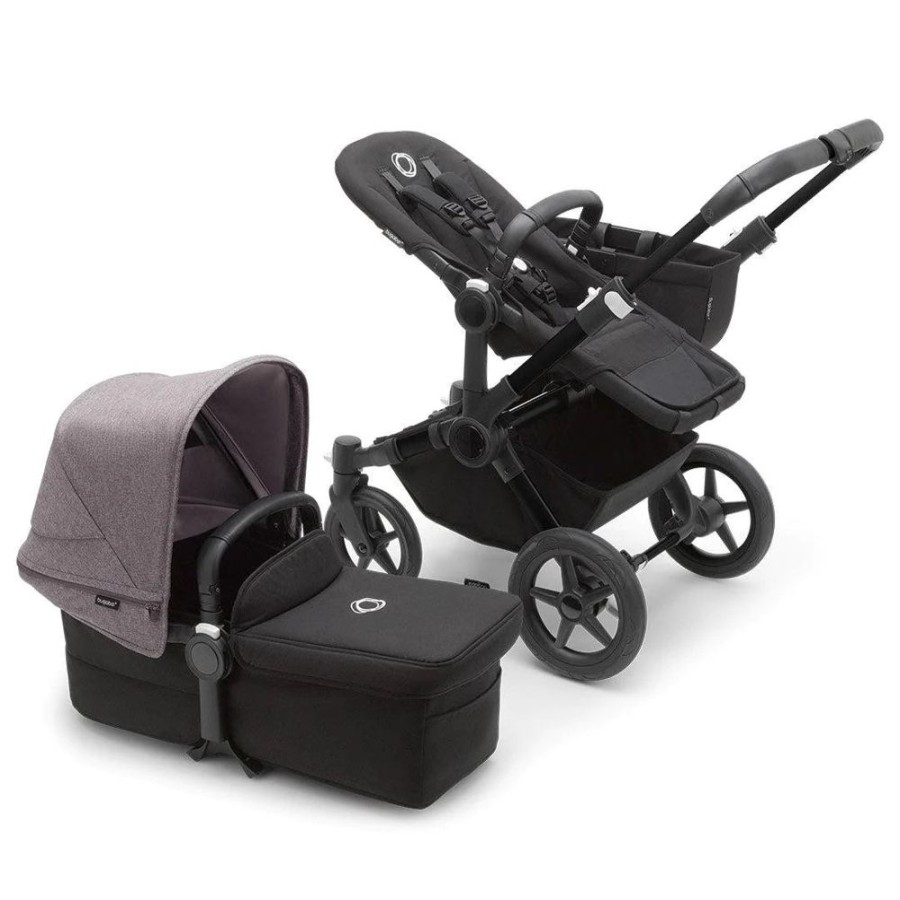 Prams & Pushchairs Bugaboo | Bugaboo Donkey 5 Mono Complete Pushchair - Black/Grey Melange