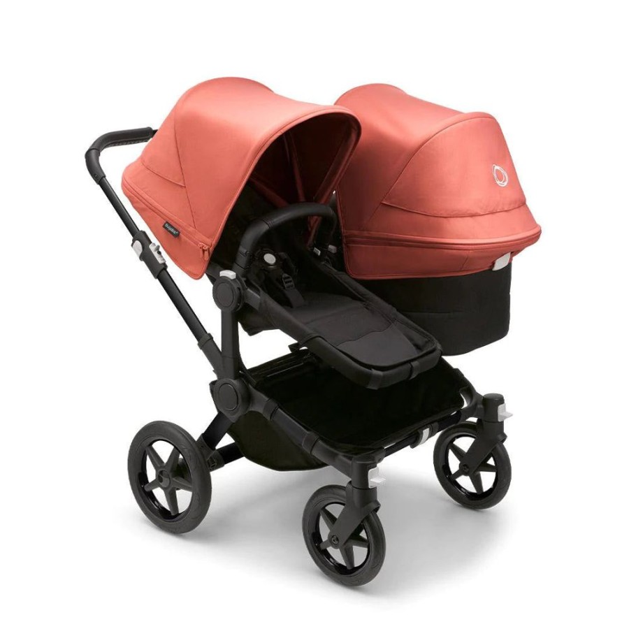 Prams & Pushchairs Bugaboo | Bugaboo Donkey 5 Duo Complete Pushchair - Black/Sunrise Red