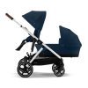 Prams & Pushchairs Cybex | Cybex Gazelle S Silver Double - Ocean Blue