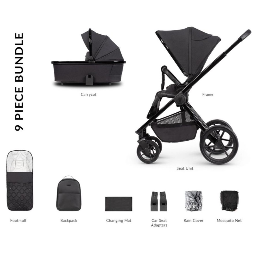 Prams & Pushchairs Venicci | Venicci Tinum Edge Se 2 In 1 Pram Package - Raven