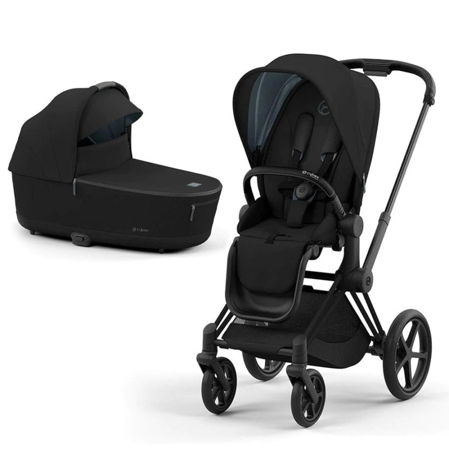 Prams & Pushchairs Cybex | Cybex Priam Pram Inc Lux Carrycot Conscious Collection - Onyx Black