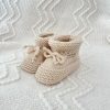 Clothing Millie & Ralph Knitwear | Taupe Knitted Booties