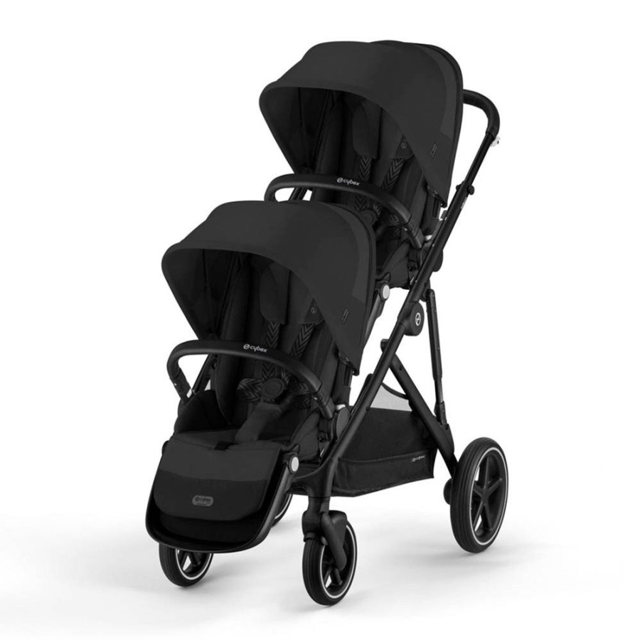 Prams & Pushchairs Cybex | Cybex Gazelle S Black Double - Moon Black