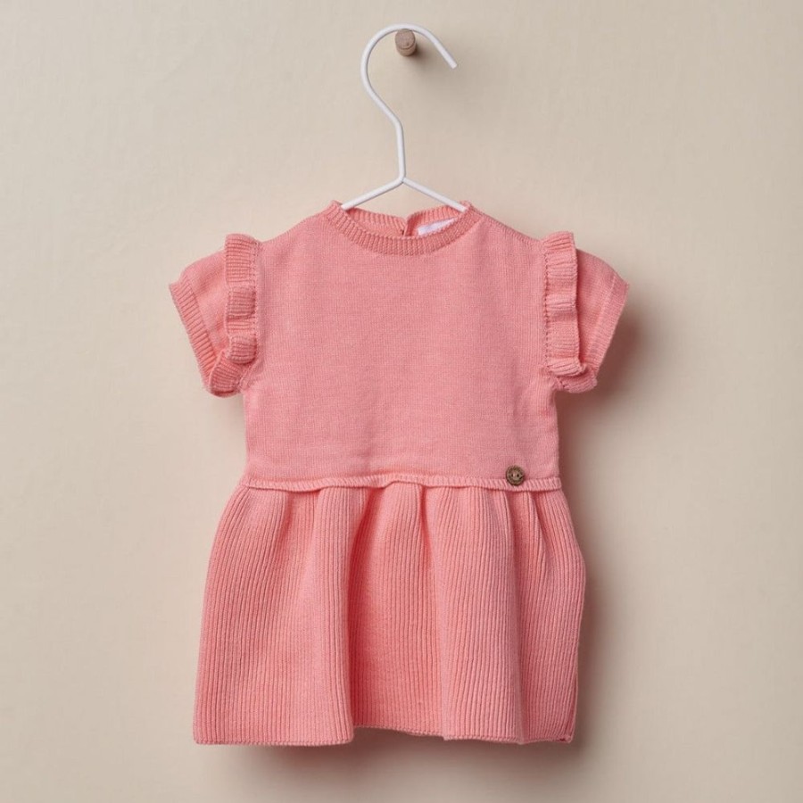 Clothing Millie & Ralph Dresses | Coral Ribbed Knitted Dress