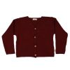 Clothing Millie & Ralph Cardigans | Burgundy Long Sleeved Knitted Cardigan