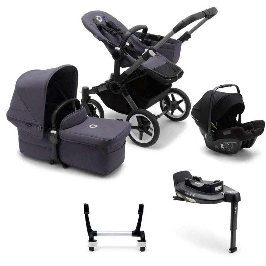 Prams & Pushchairs Bugaboo | Bugaboo Donkey 5 Mono Turtle Travel System - Stormy Blue