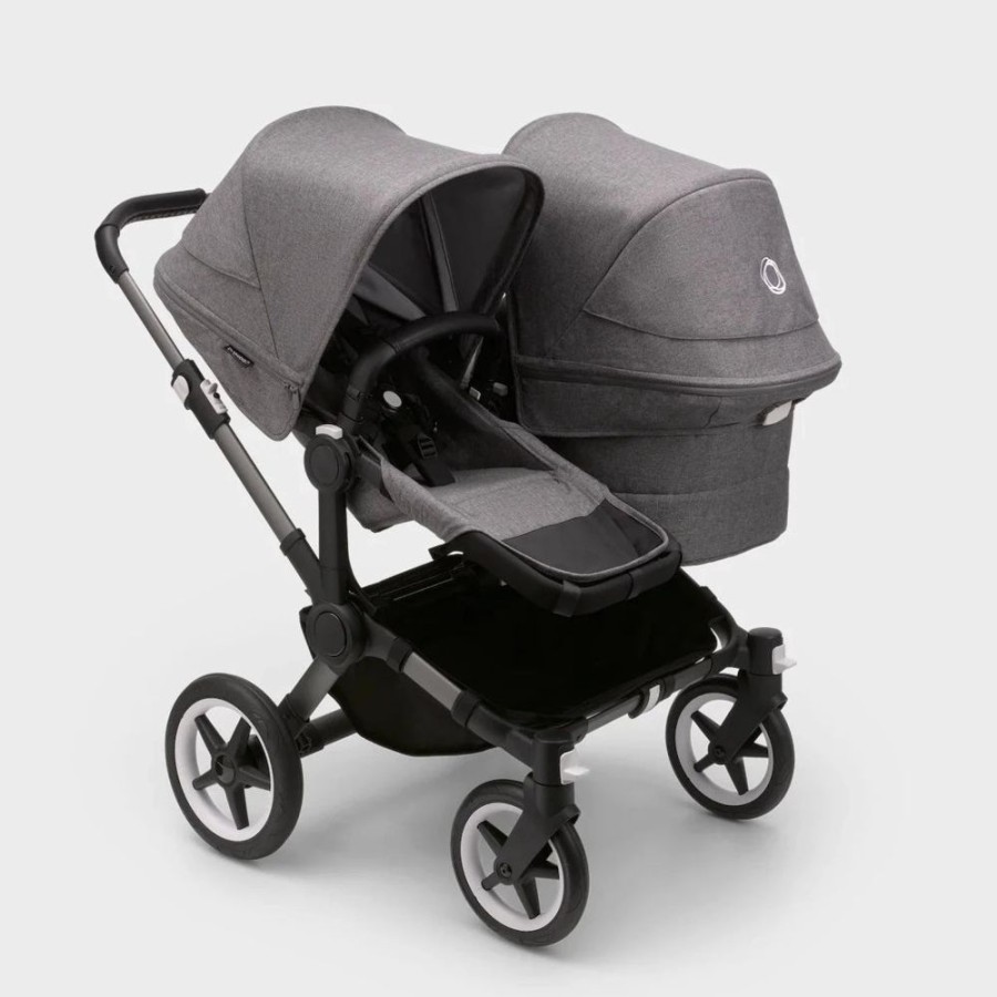 Prams & Pushchairs Bugaboo | Bugaboo Donkey 5 Duo Complete Pushchair - Graphite/Grey Melange