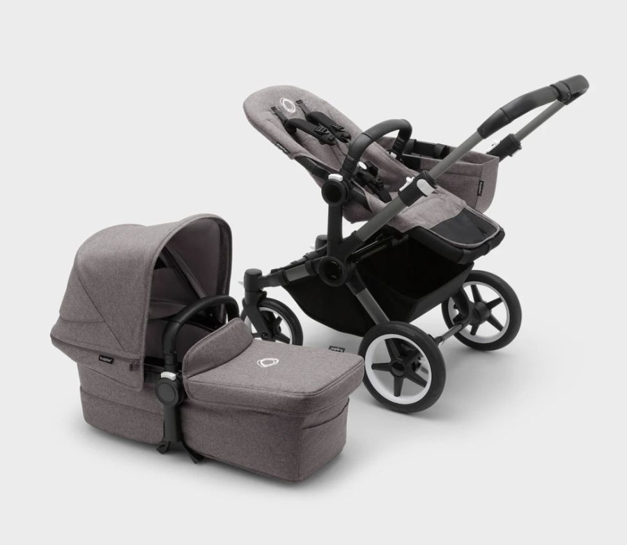 Prams & Pushchairs Bugaboo | Bugaboo Donkey 5 Duo Complete Pushchair - Graphite/Grey Melange