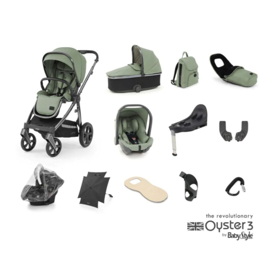 Prams & Pushchairs BabyStyle | Oyster 3 Ultimate 12 Pc Travel System Bundle - Spearmint