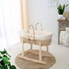 Nursery & Home Clair De Lune Moses Baskets & Bedside Cribs | Clair De Lune 80Th Anniversary Chelsea Palm Moses Basket - Cream