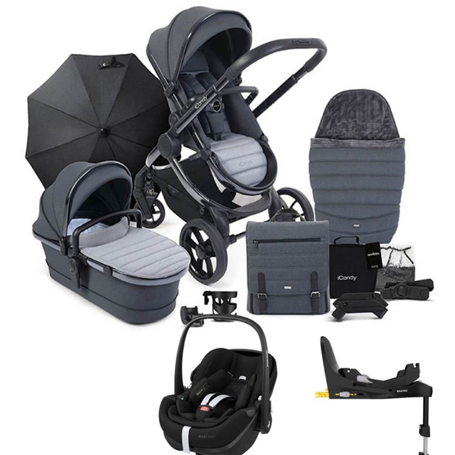 Prams & Pushchairs iCandy | Icandy Peach 7 Travel Bundle With Pebble 360 Pro & Base - Phantom/Truf