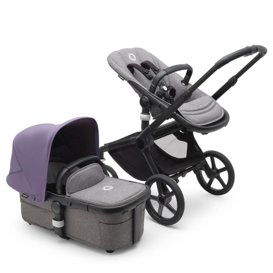 Prams & Pushchairs Bugaboo | Bugaboo Fox 5 Complete Pushchair Black/Grey Melange - Choose Your Cano