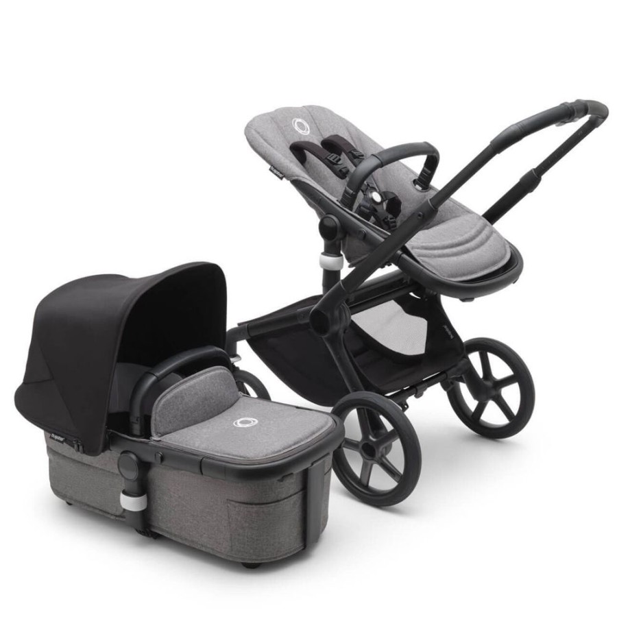 Prams & Pushchairs Bugaboo | Bugaboo Fox 5 Complete Pushchair Black/Grey Melange - Choose Your Cano