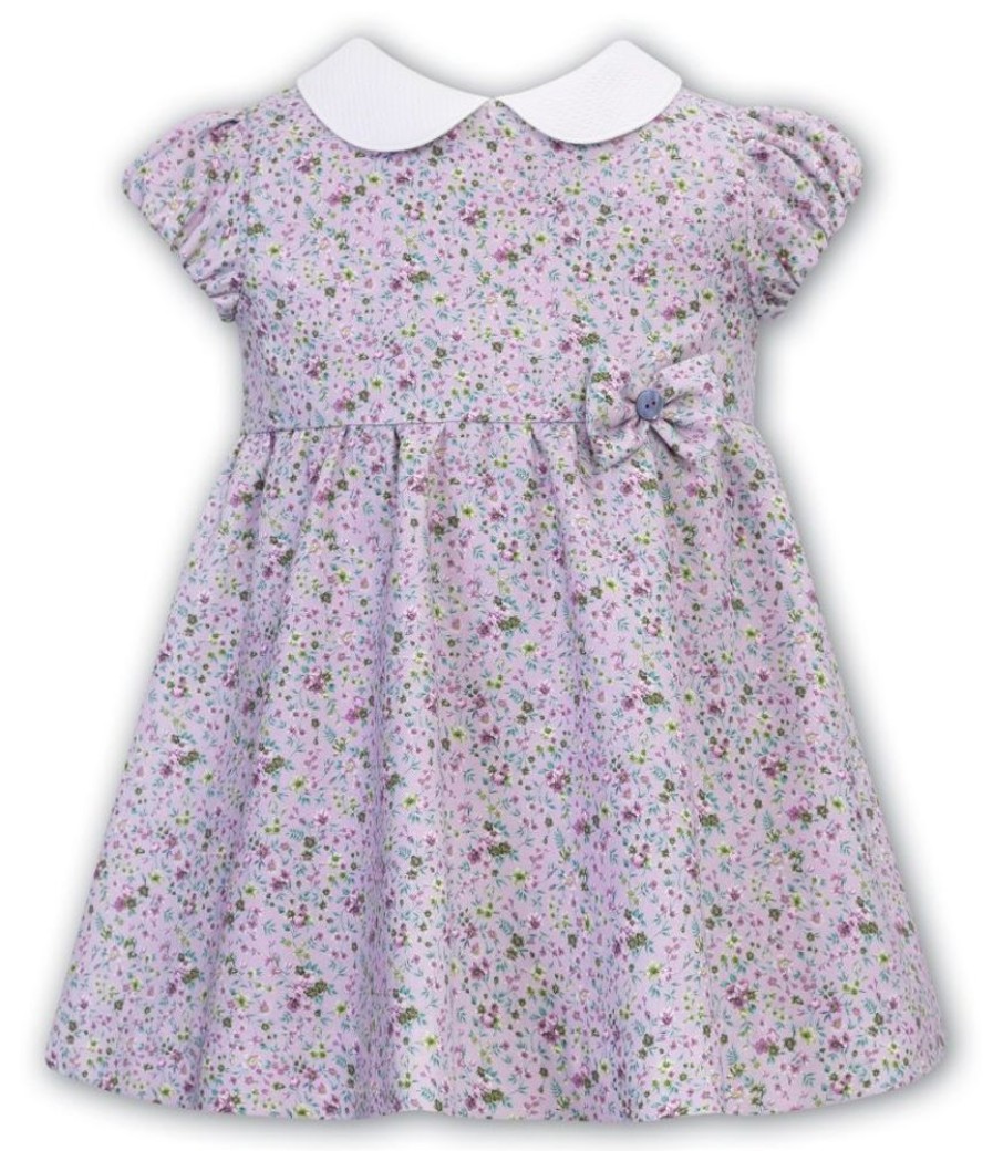 Clothing Sarah Louise Outfits | Lilac Ditsy Floral Cap Sleeve Dress