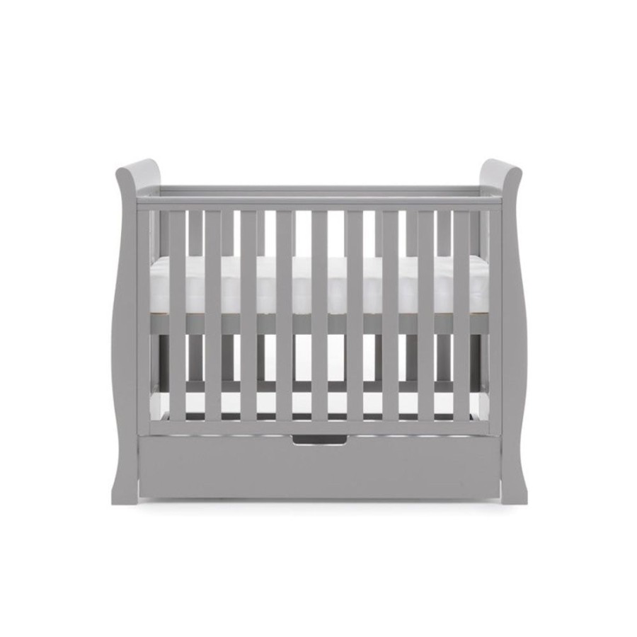 Nursery & Home Obaby Cots & Cotbeds | Obaby Stamford Space Saver Sleigh Cot - Warm Grey