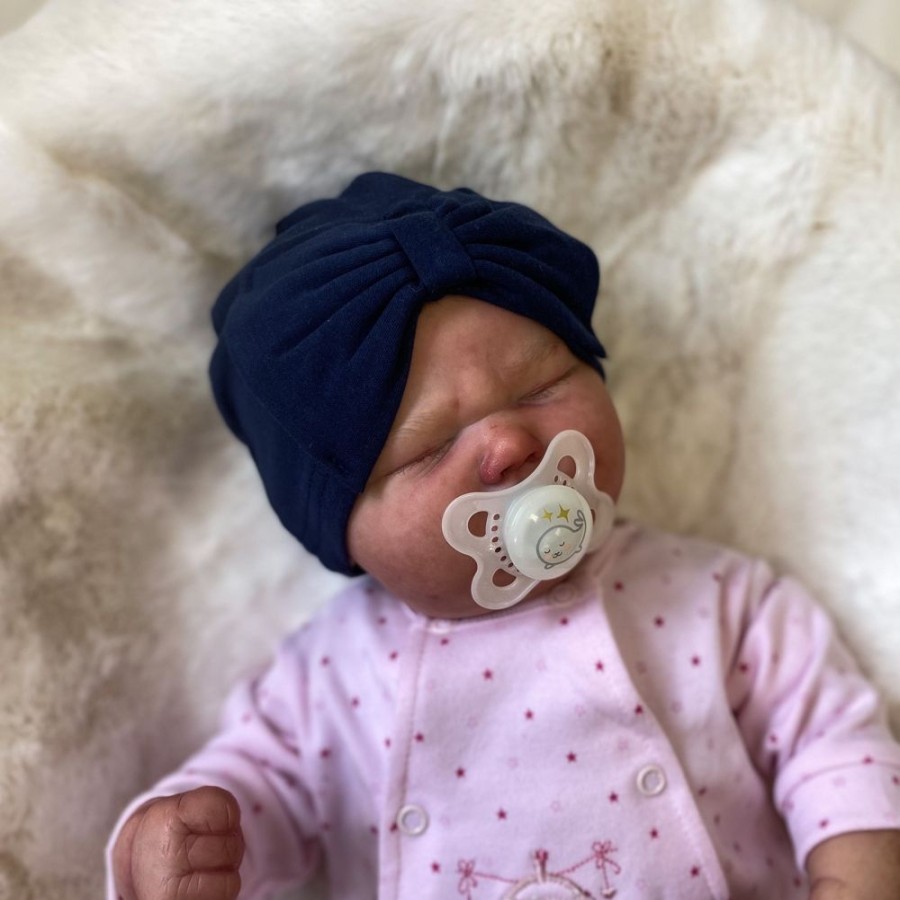 Clothing Millie & Ralph Hats | Navy Turban Hat With Bow