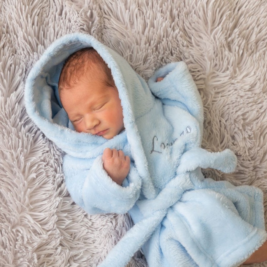 Personalised Millie & Ralph | Personalised Super Soft Dressing Gown - Blue