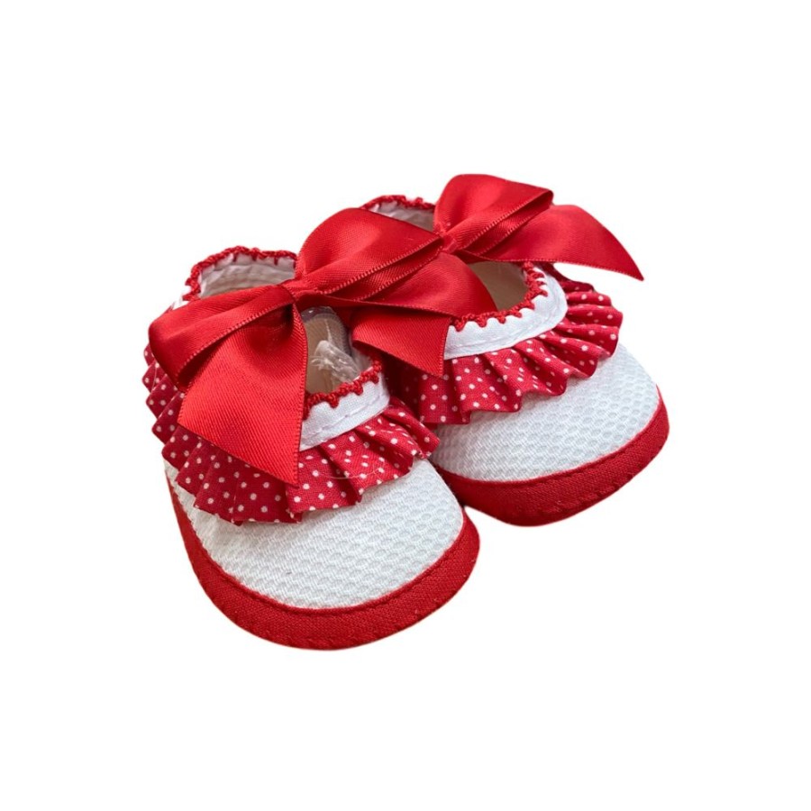 Clothing Millie & Ralph Shoes & Booties | Red Bow & Lace Booties