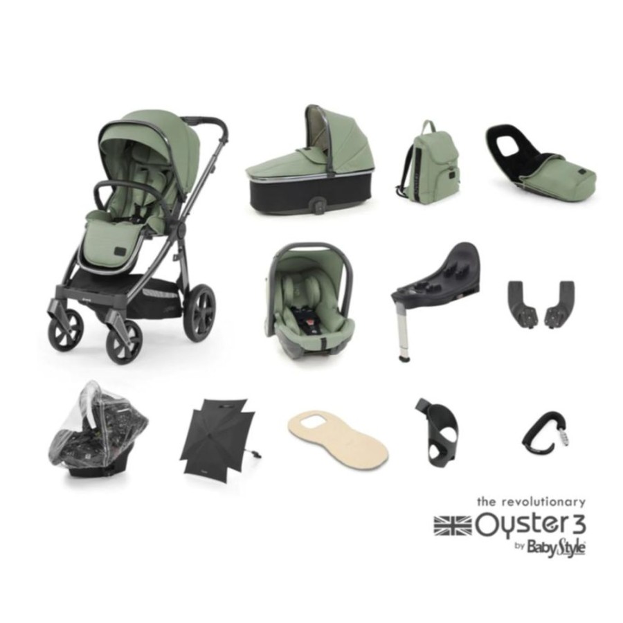 Prams & Pushchairs BabyStyle | Oyster 3 Ultimate 12 Pc Travel System Bundle - Spearmint