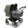 Prams & Pushchairs Bugaboo | Bugaboo Donkey 5 Twin Pushchair - Grey Melange/Forest Green