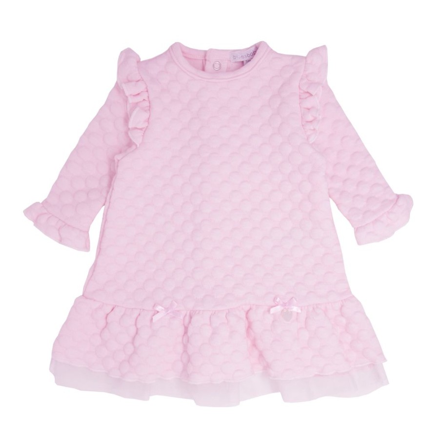 Clothing Blues Baby Dresses | Pink Bubble Interlock Dress