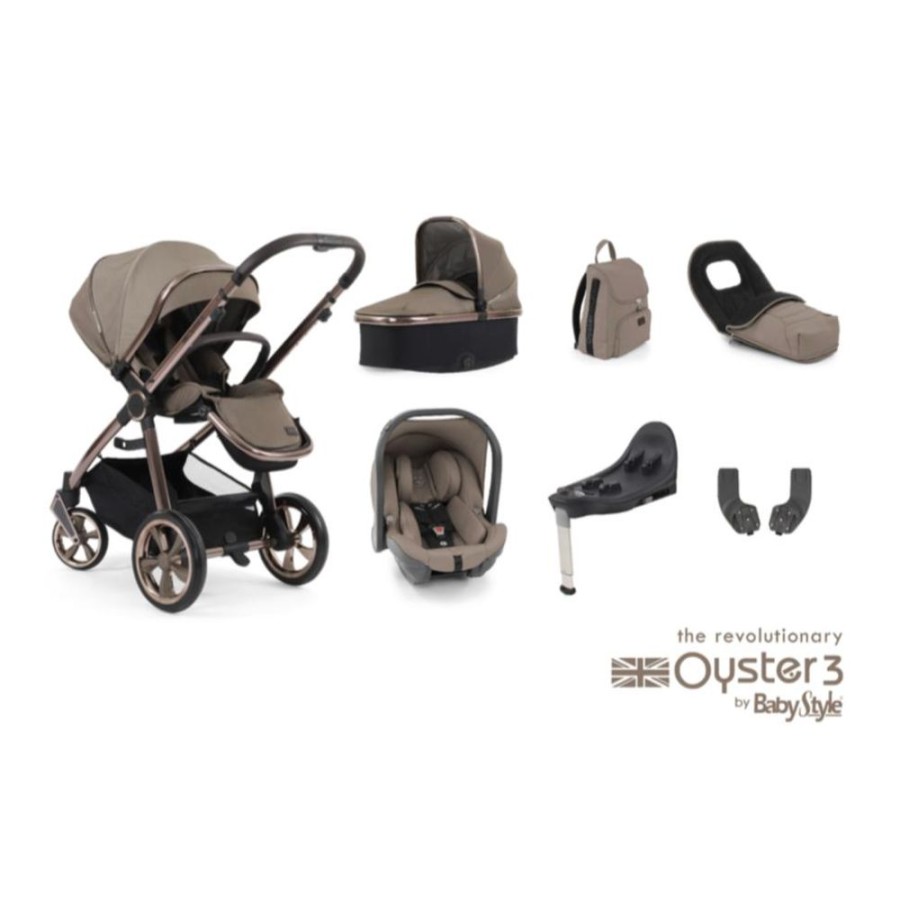 Prams & Pushchairs BabyStyle | Oyster 3 Luxury 7 Pc Travel System Bundle - Mink Exclusive