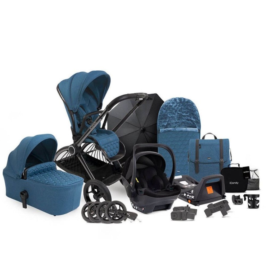 Prams & Pushchairs iCandy | Icandy Core Complete Bundle With Cocoon Car Seat - Atlantis Blue