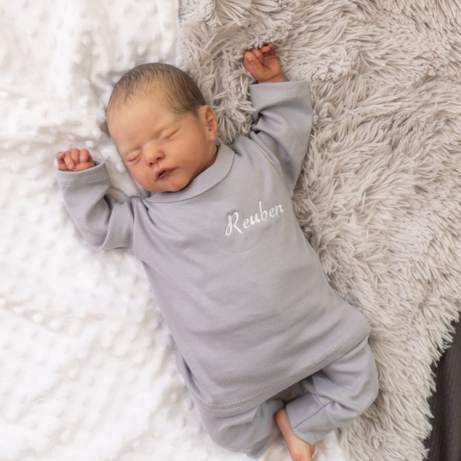 Personalised Millie & Ralph | Embroidered Lounge Set | Personalised Grey | Millie & Ralph