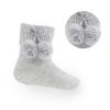 Clothing Millie & Ralph Socks | Infants Grey Baby Socks With Pom Pom Detailing | Millie & Ralph