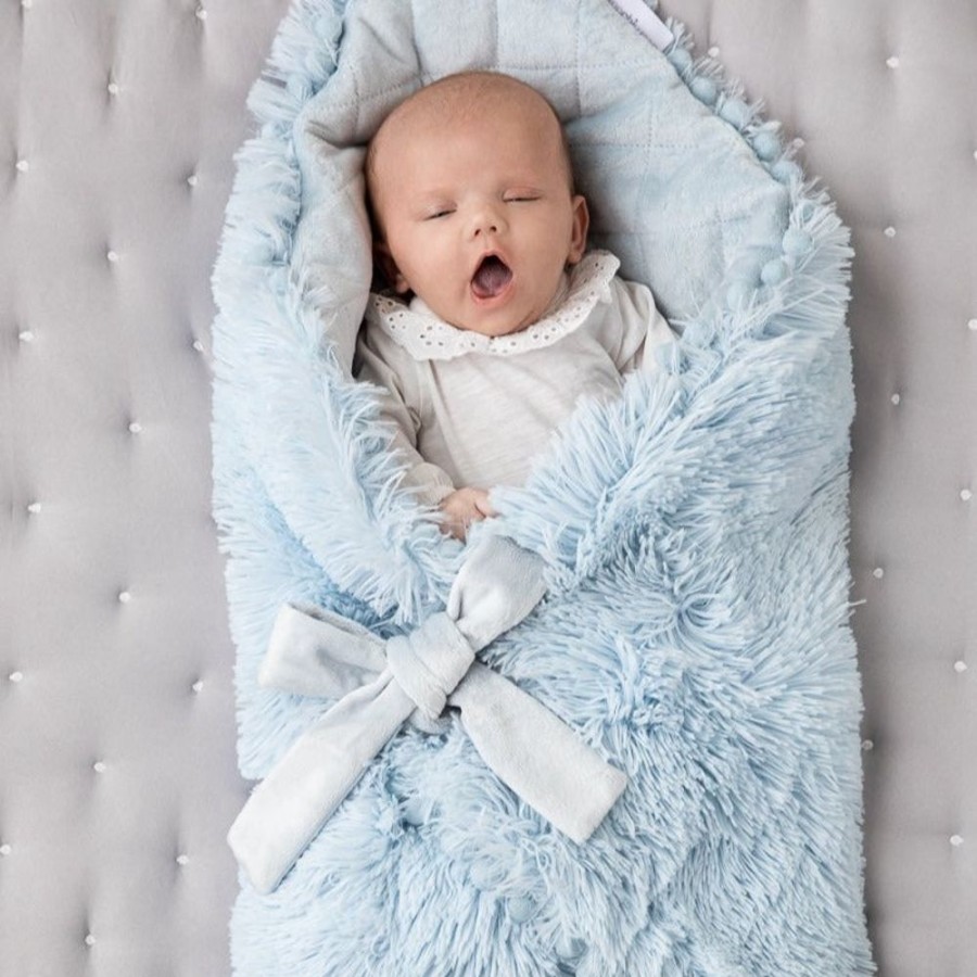 Clothing Bizzi Growin Blankets | Luxuriously Soft Koochiwrap Blanket - Powder Blue | Millie & Ralph