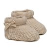 Clothing Millie & Ralph Booties | Beige Bow Knit Booties