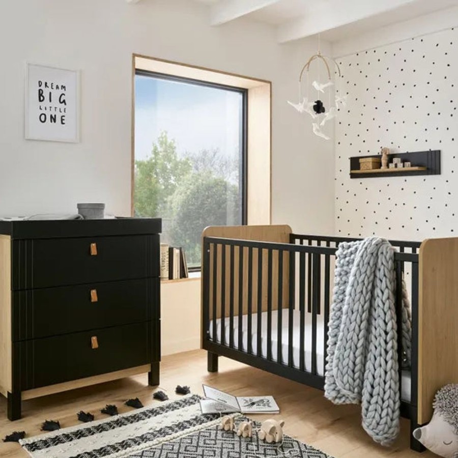 Nursery & Home CuddleCo 2 Piece Sets | Cuddleco Rafi 2 Pc Nursery Furniture Set - Oak & Black