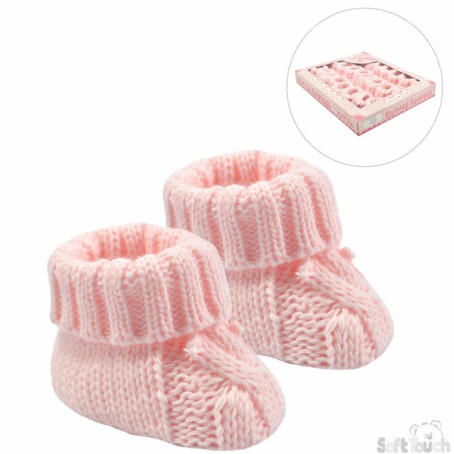 Clothing Millie & Ralph Shoes & Booties | Pink Cable Bow Booties