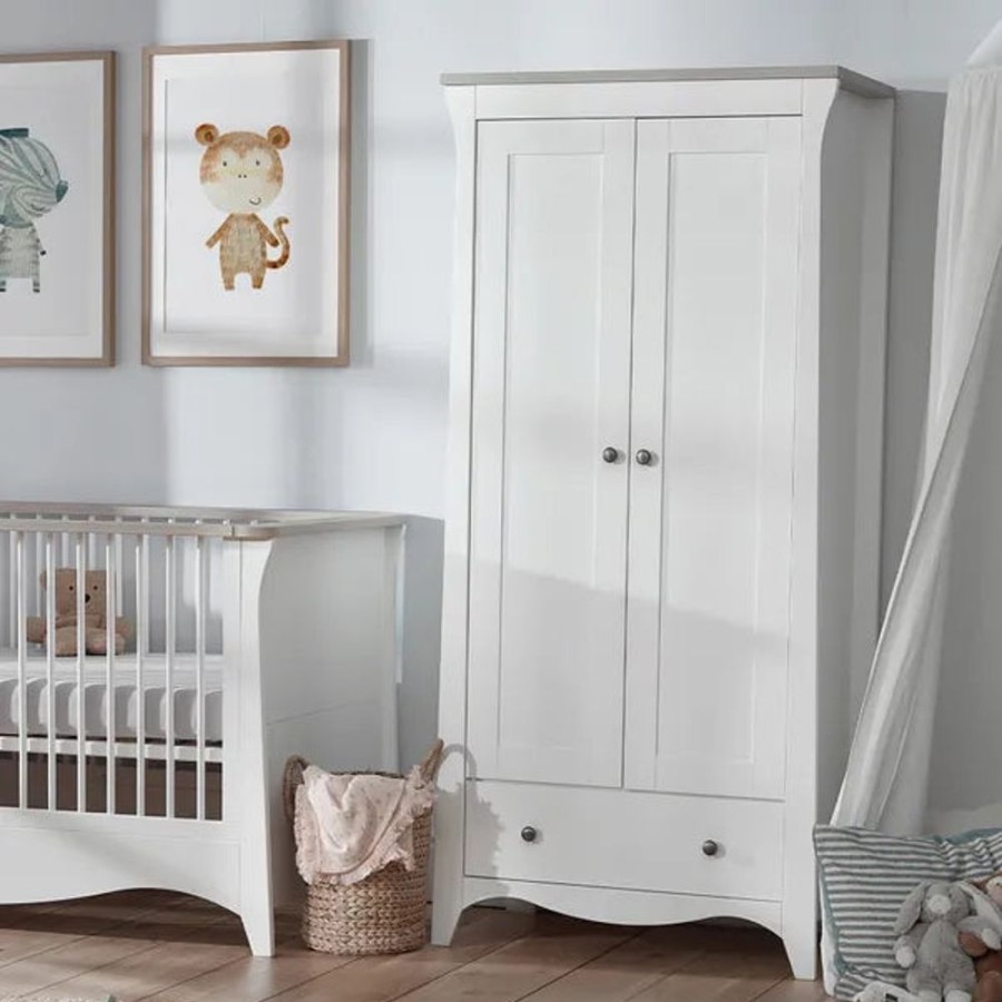 Nursery & Home CuddleCo Wardrobes | Cuddleco Clara 2 Door Double Wardrobe - White & Ash