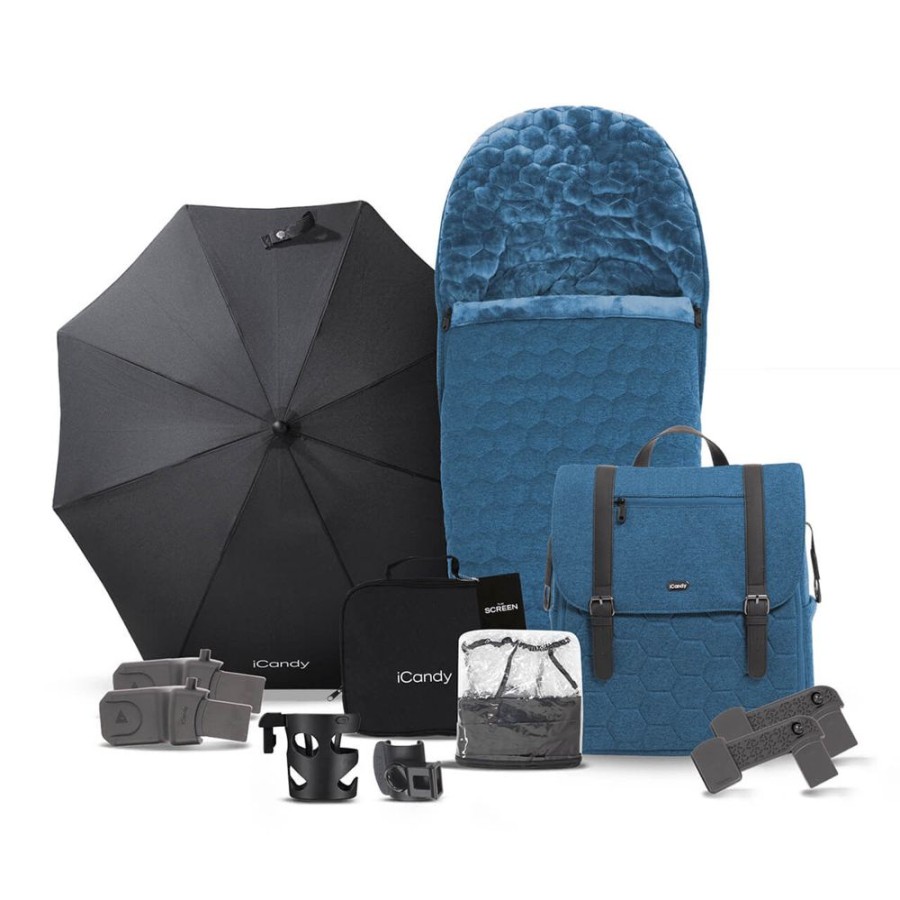 Prams & Pushchairs iCandy | Icandy Core Complete Bundle With Cocoon Car Seat - Atlantis Blue