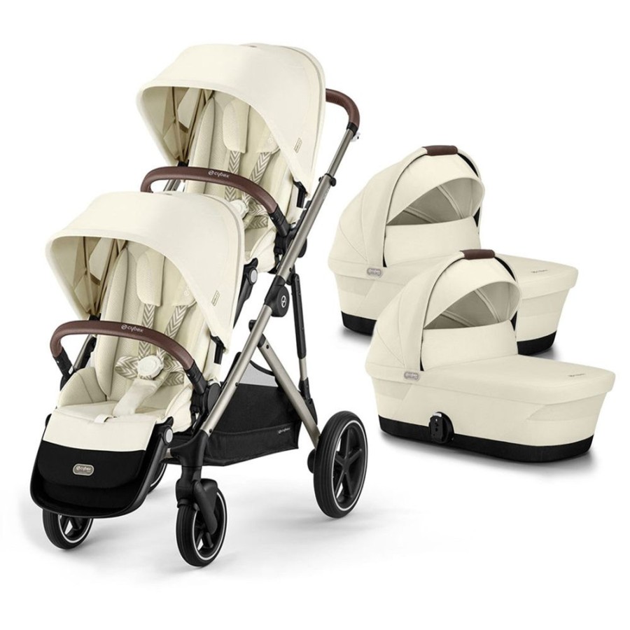 Prams & Pushchairs Cybex | Cybex Gazelle S Taupe Twin - Seashell Beige