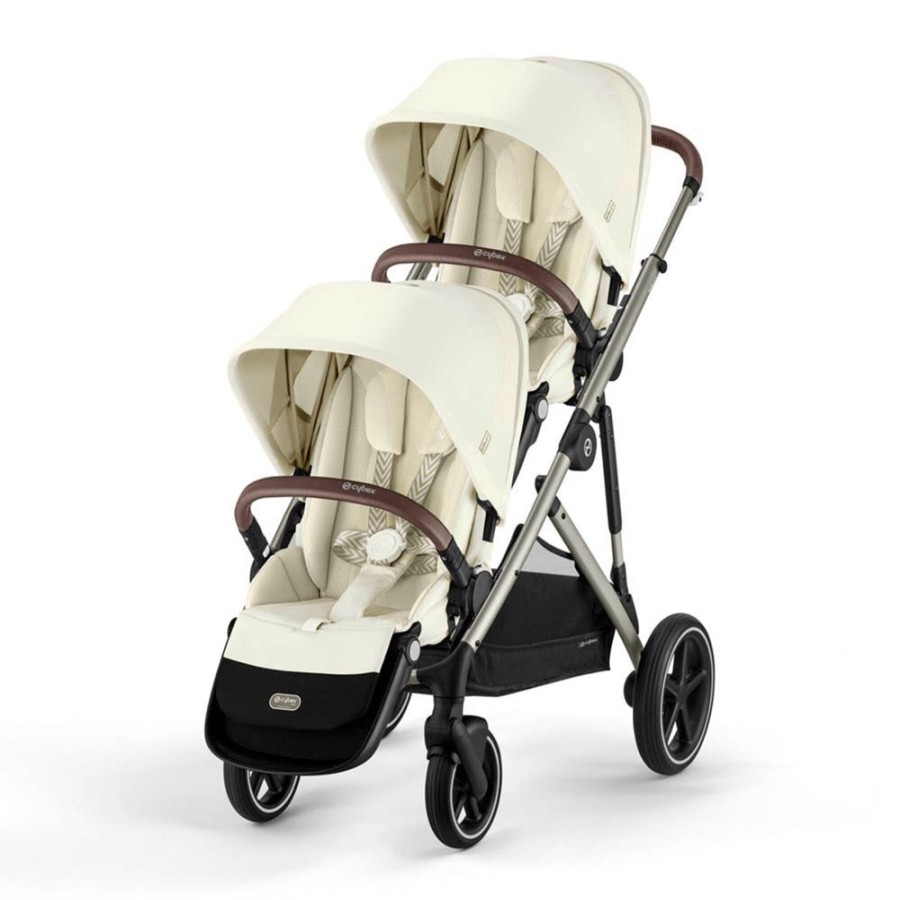 Prams & Pushchairs Cybex | Cybex Gazelle S Taupe Twin - Seashell Beige