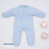 Clothing Pangasa Knitwear | Pangasa Powder Blue Cable Knitted Babygrow