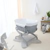 Nursery & Home Clair De Lune Nursery Decor | Clair De Lune Grey Wicker Bedside Crib