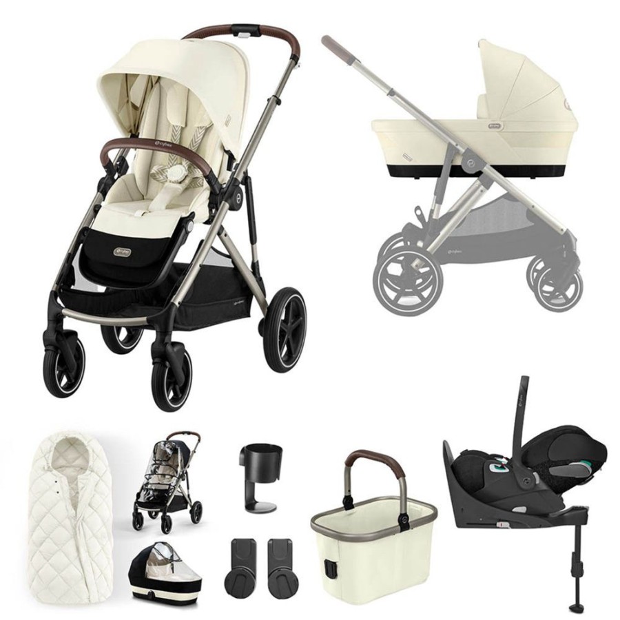 Prams & Pushchairs Cybex | Cybex Gazelle S Black Luxury Cloud T Bundle - Seashell Beige