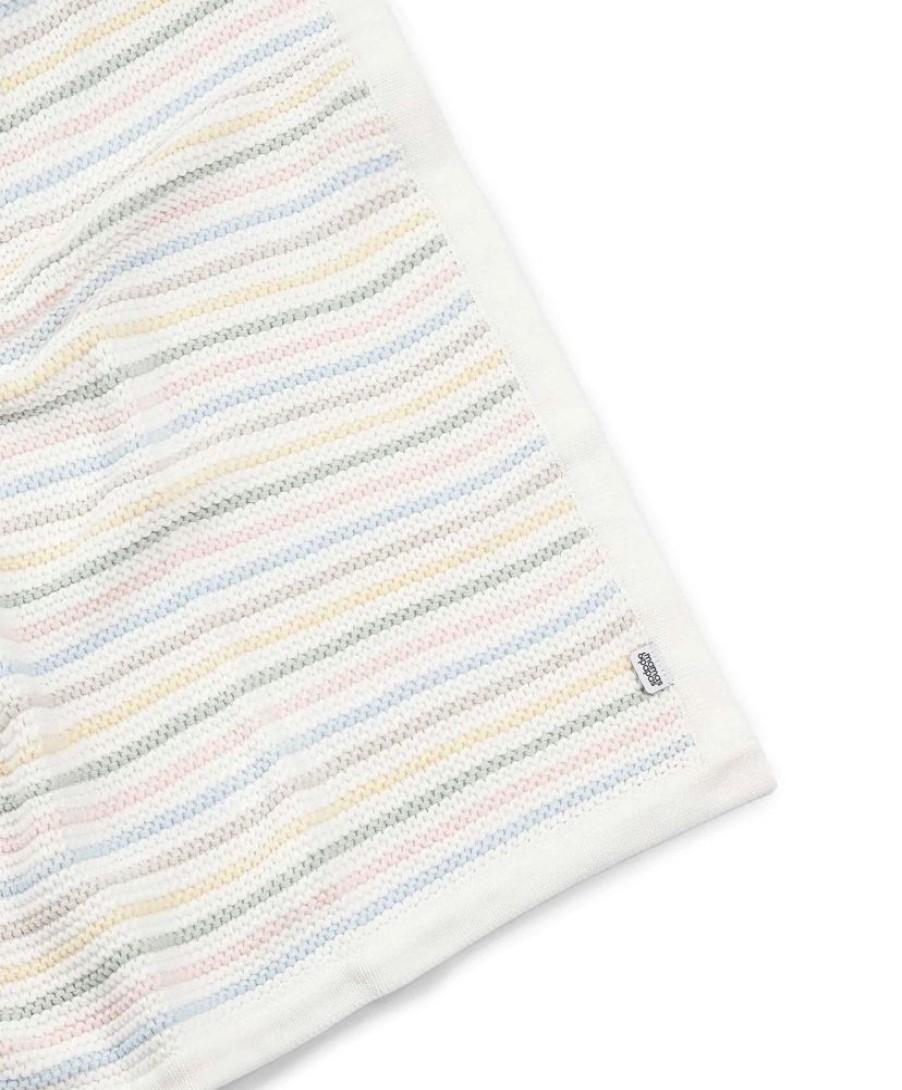 Nursery & Home Millie & Ralph Blankets | Mamas & Papas Pastel Stripe Knitted Blanket