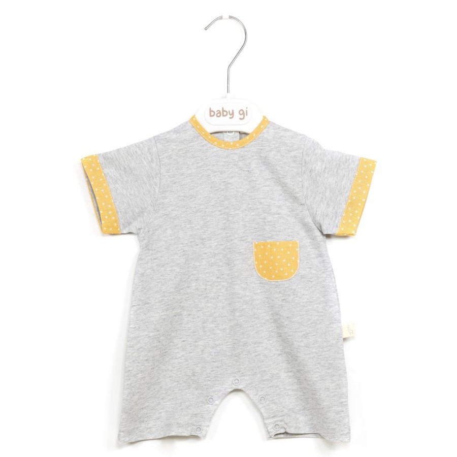 Clothing Millie & Ralph Rompers | Grey & Mustard Romper