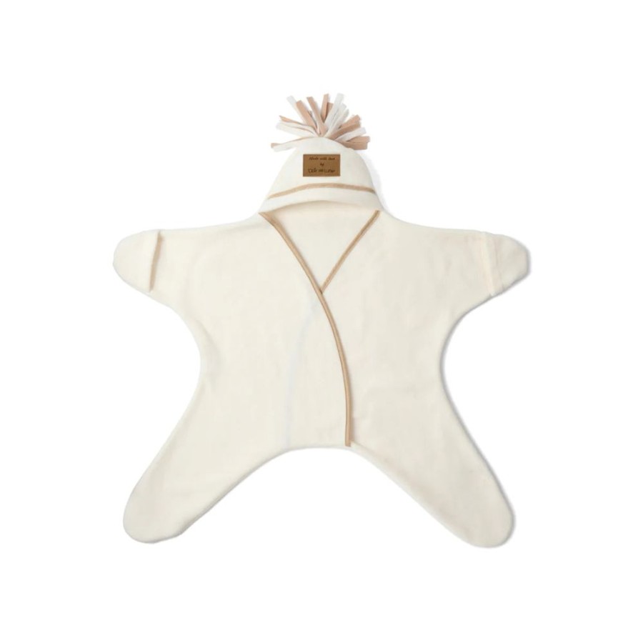 Nursery & Home Clair De Lune Blankets | Clair De Lune Star Fleece Baby Wrap Blanket - Cream