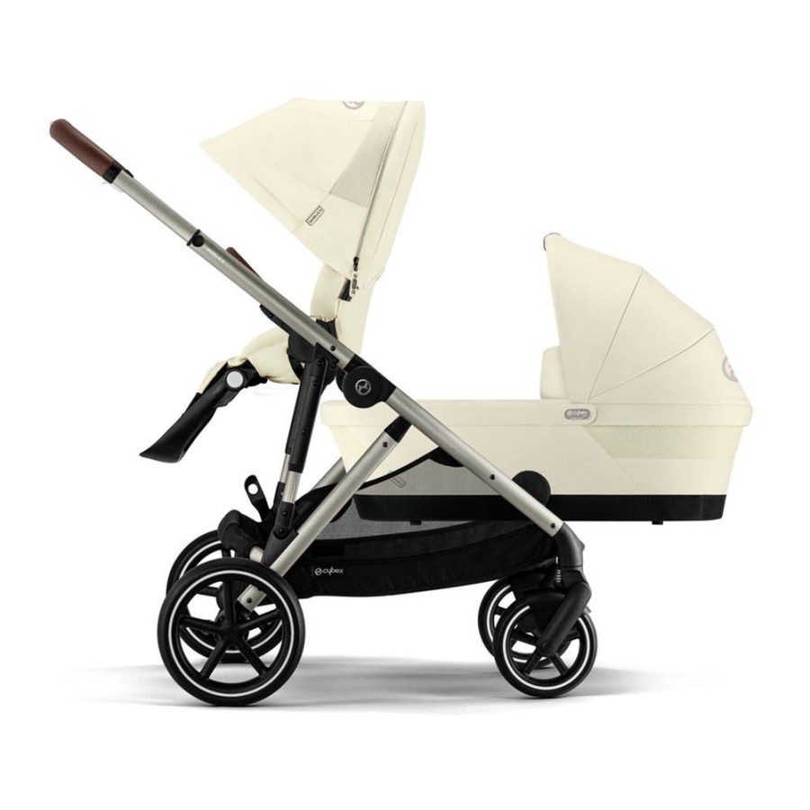 Prams & Pushchairs Cybex | Cybex Gazelle S Taupe Double - Seashell Beige