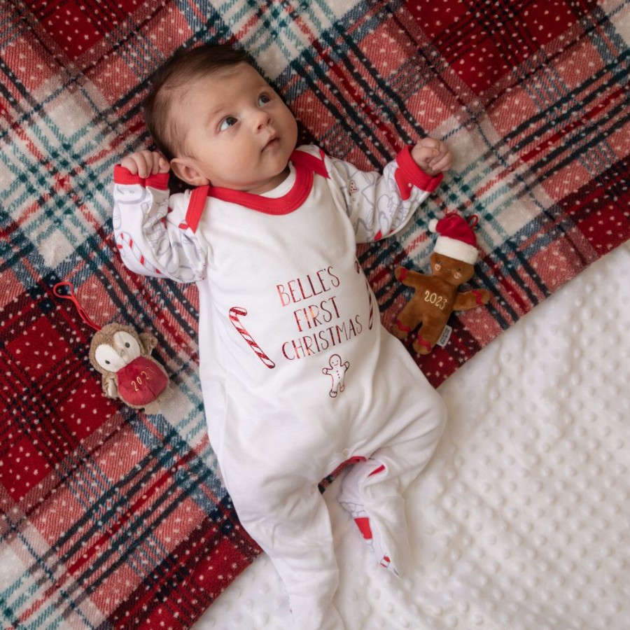 Personalised Millie & Ralph | Personalised Gingerbread Man 'First Christmas' Sleepsuit