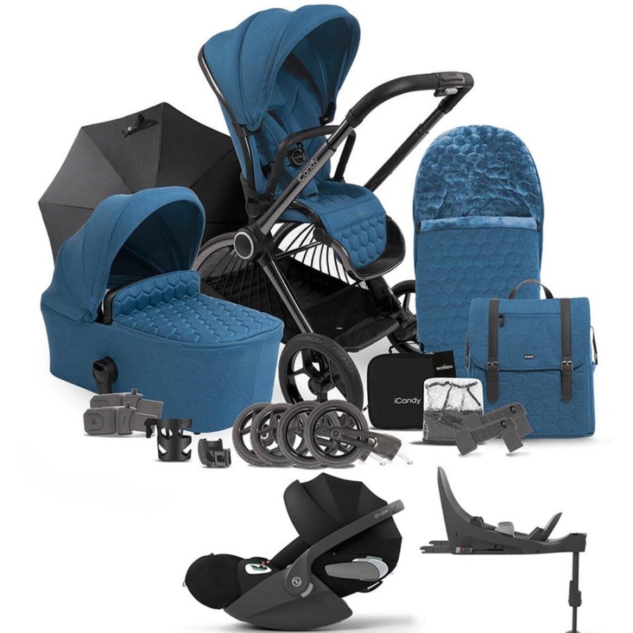 Prams & Pushchairs iCandy | Icandy Core Complete Bundle With Cloud T & Base - Atlantis Blue