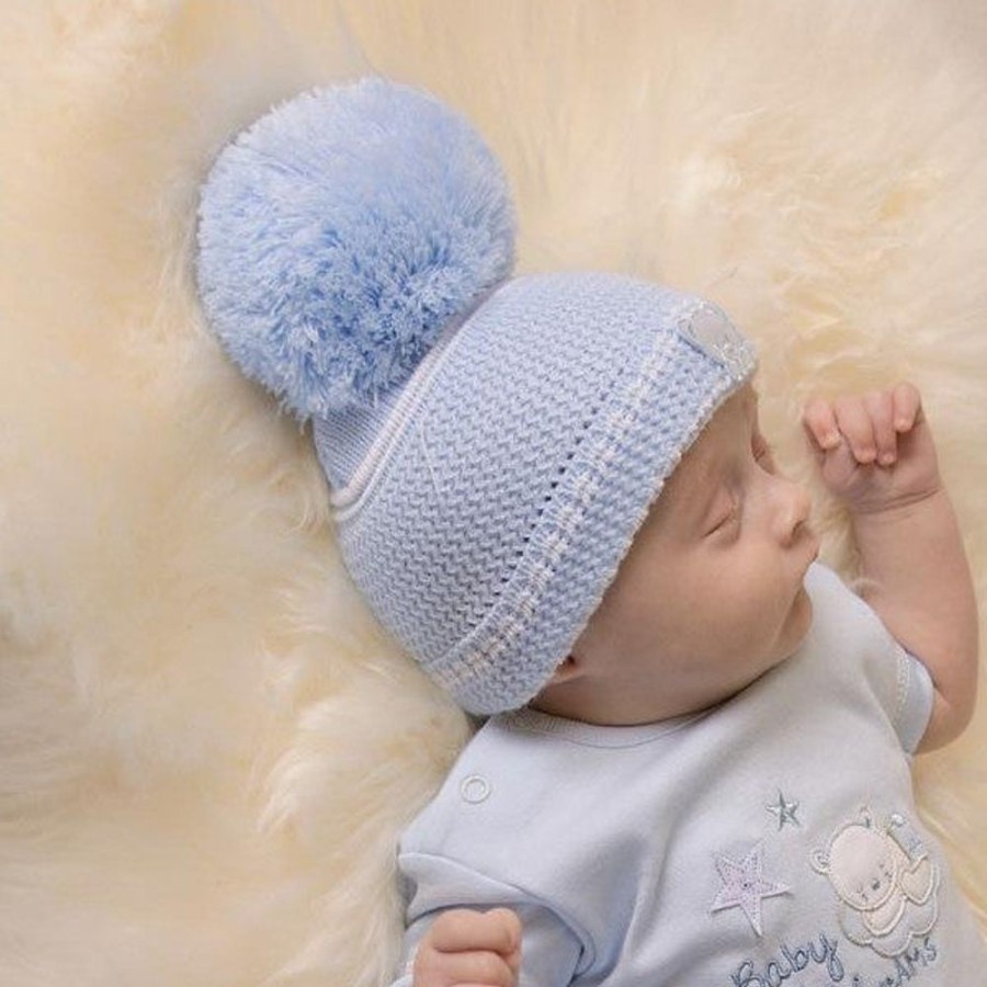 Clothing Millie & Ralph Hats | First Size Embroidered Teddy Hat - Blue