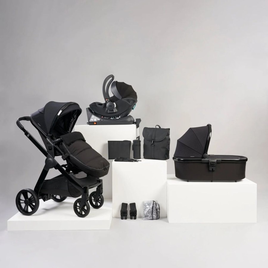 Prams & Pushchairs Bababing | Bababing Raffi 3 In 1 Premium - Gloss Black - With Free Isofix Base