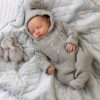 Clothing Dandelion Premature | Grey Knitted Hooded Pramsuit