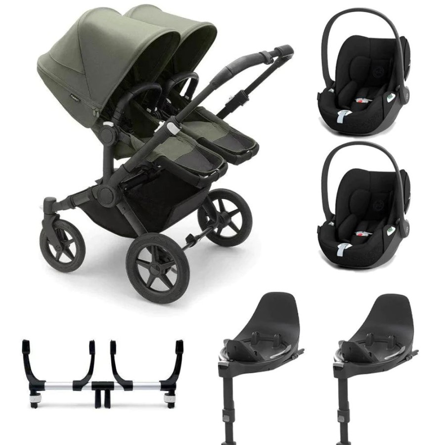 Prams & Pushchairs Bugaboo | Bugaboo Donkey 5 Twin Cloud T Travel System - Forest Green